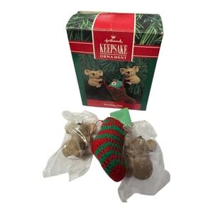 1990 Hallmark Keepsake Ornament - Stocking Pals Koalas And Stocking
